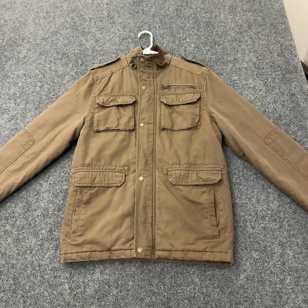 Whispering Smith Jacket Mens S Brown Cotton Utility Field Military Style